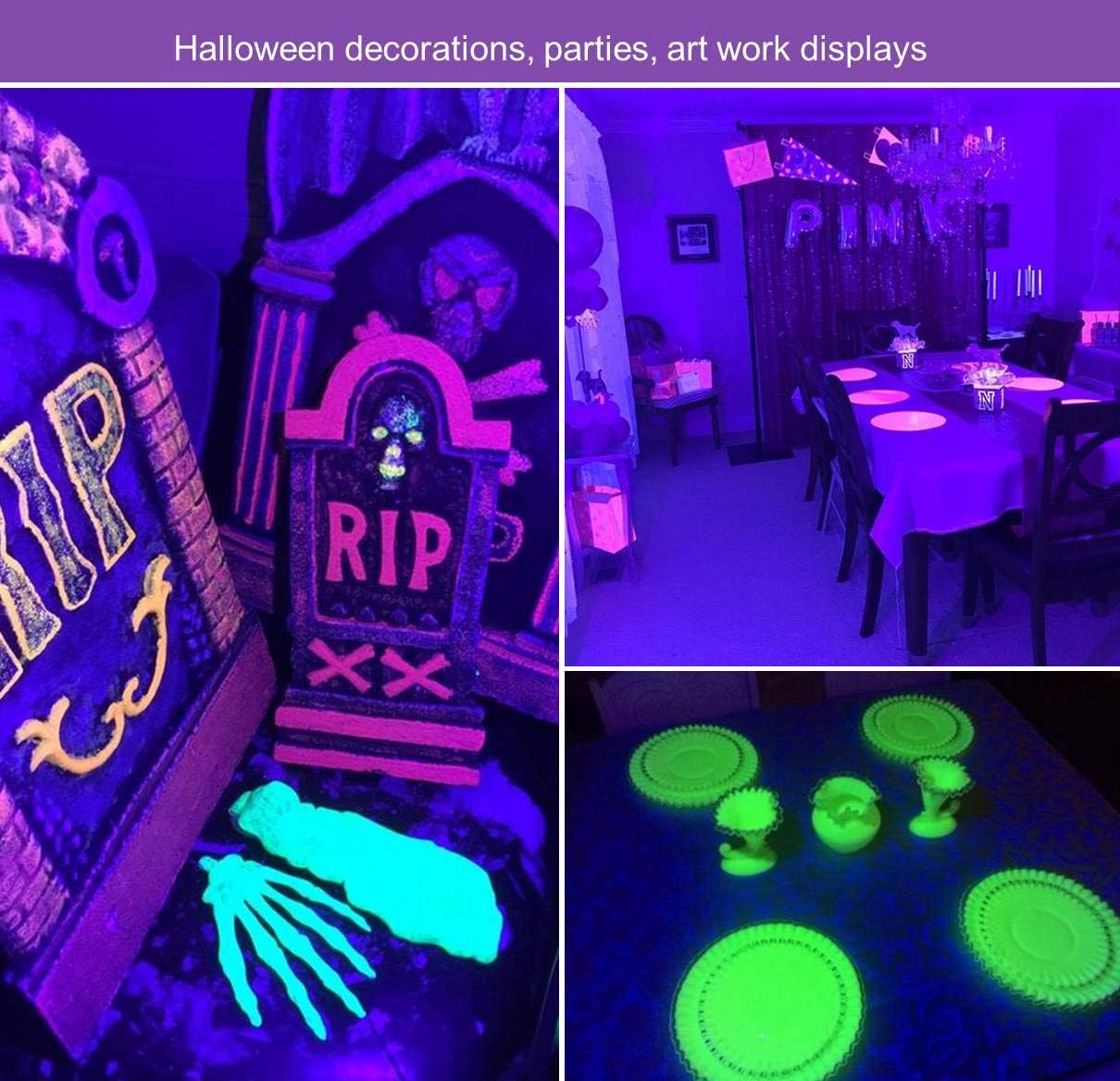 LED Black Light, 10W USB Compatible UV LED Blacklight Tube for Blacklight Bulb Replacement, Glow in the Dark, Halloween, Posters, Blacklight Parties, Fluorescent Glow
