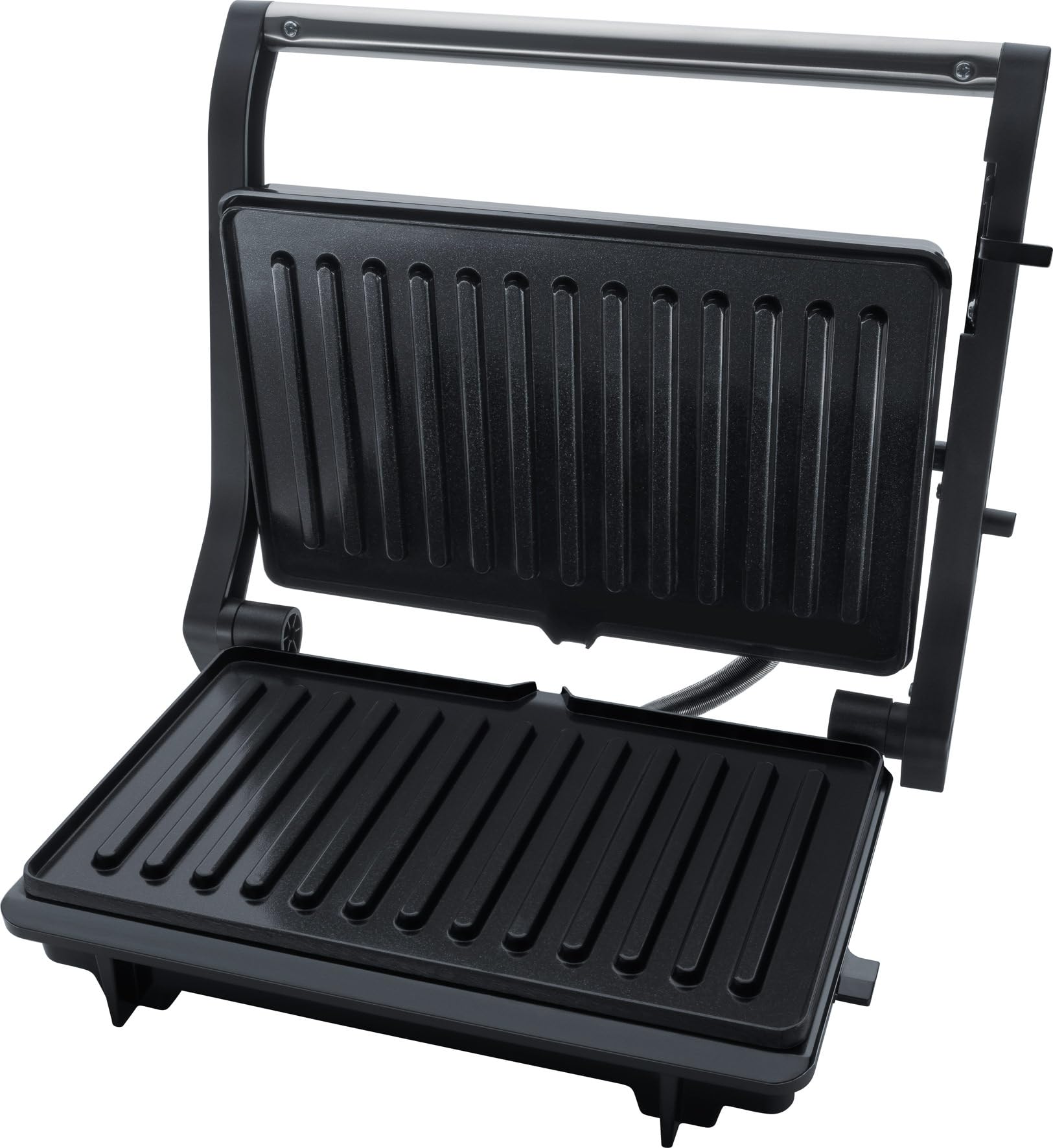 Steba Barbacoa de contacto FG 10 GRILLINO y parrilla Panini | plegable 180° como parrilla de mesa | Placas de cerámica sin PFAS 23 x 14,5 cm | 1000 W | Parrilla baja en grasa con bandeja recogedora |