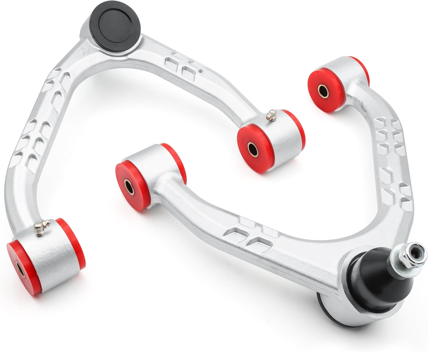 Forged Front Upper Control Arm for 2007-2018 Chevy Silverado GMC Sierra 1500, 2007-2013 Chevy Avalanche,2-4" Adjustable Front Aluminum Control Arm,Silver Front Suspension A-arms(2ps)