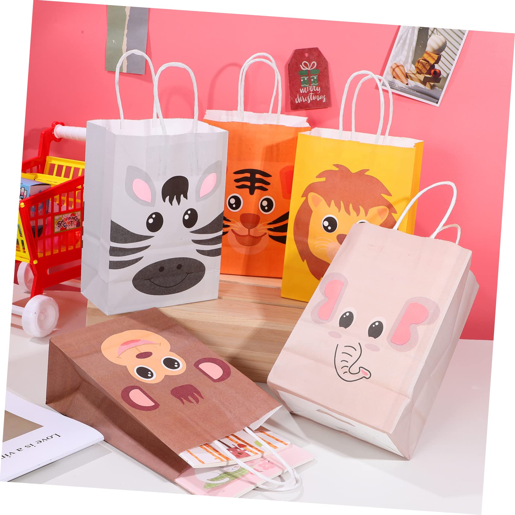 Dschungel Partytüten 24 Stück aus Kraftpapier mit Griffen Halloween Party