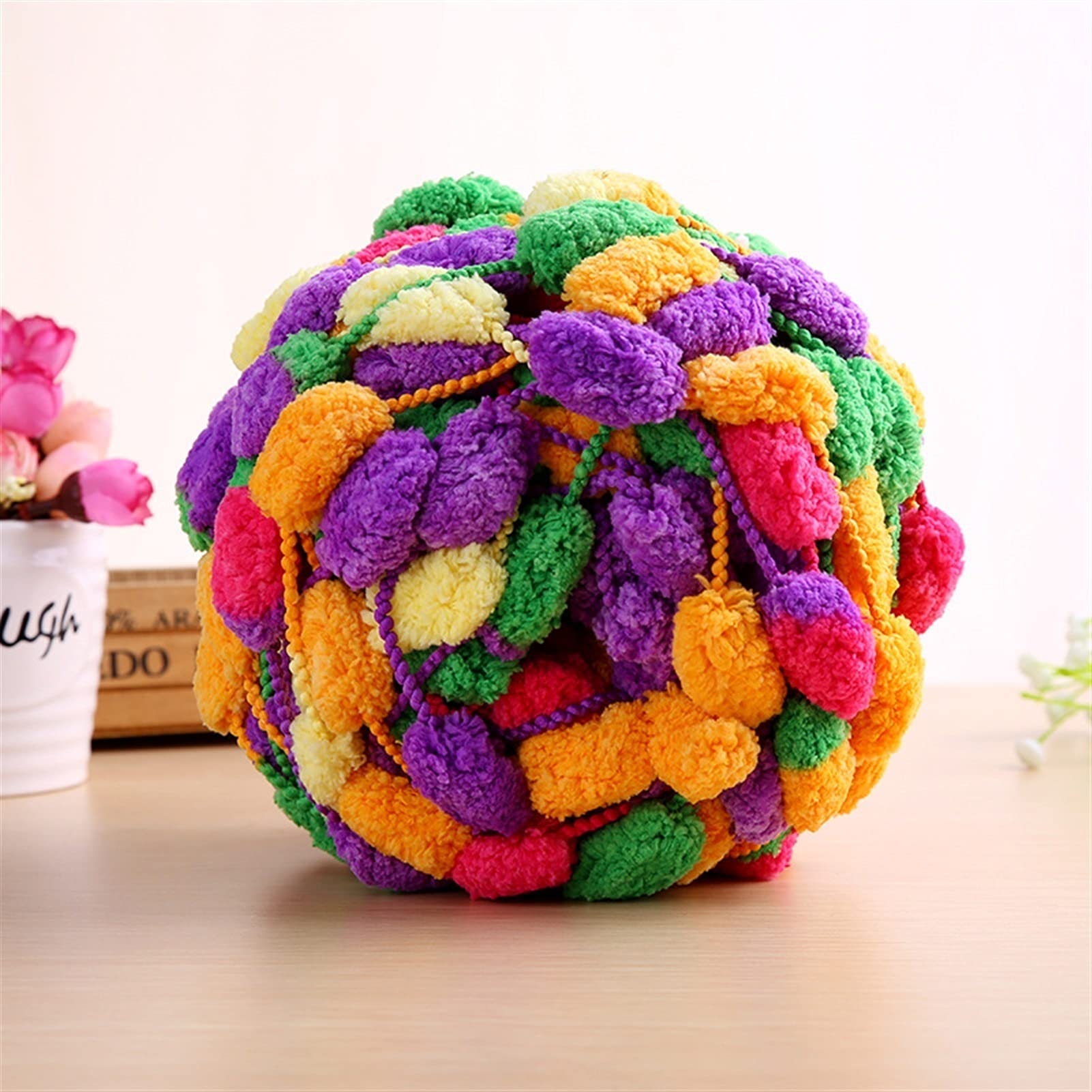 800g / Lote 6balls Rainbow Pompom Bolas Hilado Hilo de Punto Grueso Hilo de Ganchillo Bricolaje Suministros de cojín de la Manta de la Bufanda Ovillos Lanas (Color : M28)
