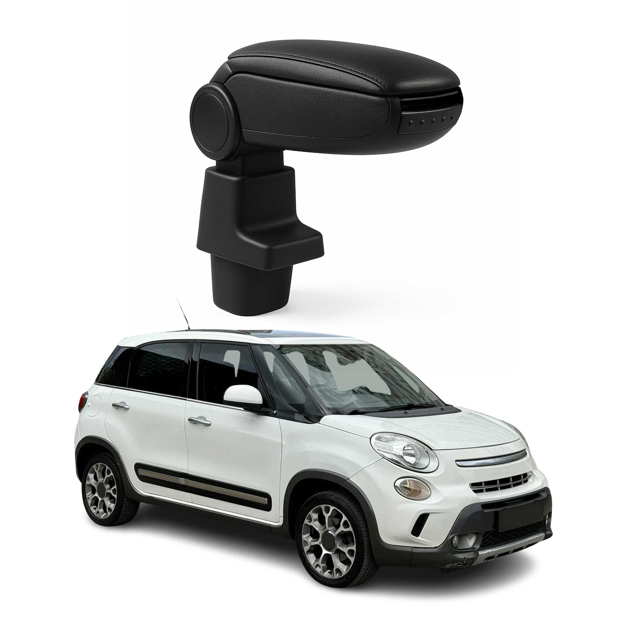 Bracciolo compatibile con Fiat 500L 2013-2017 Vinyl Abs Nero