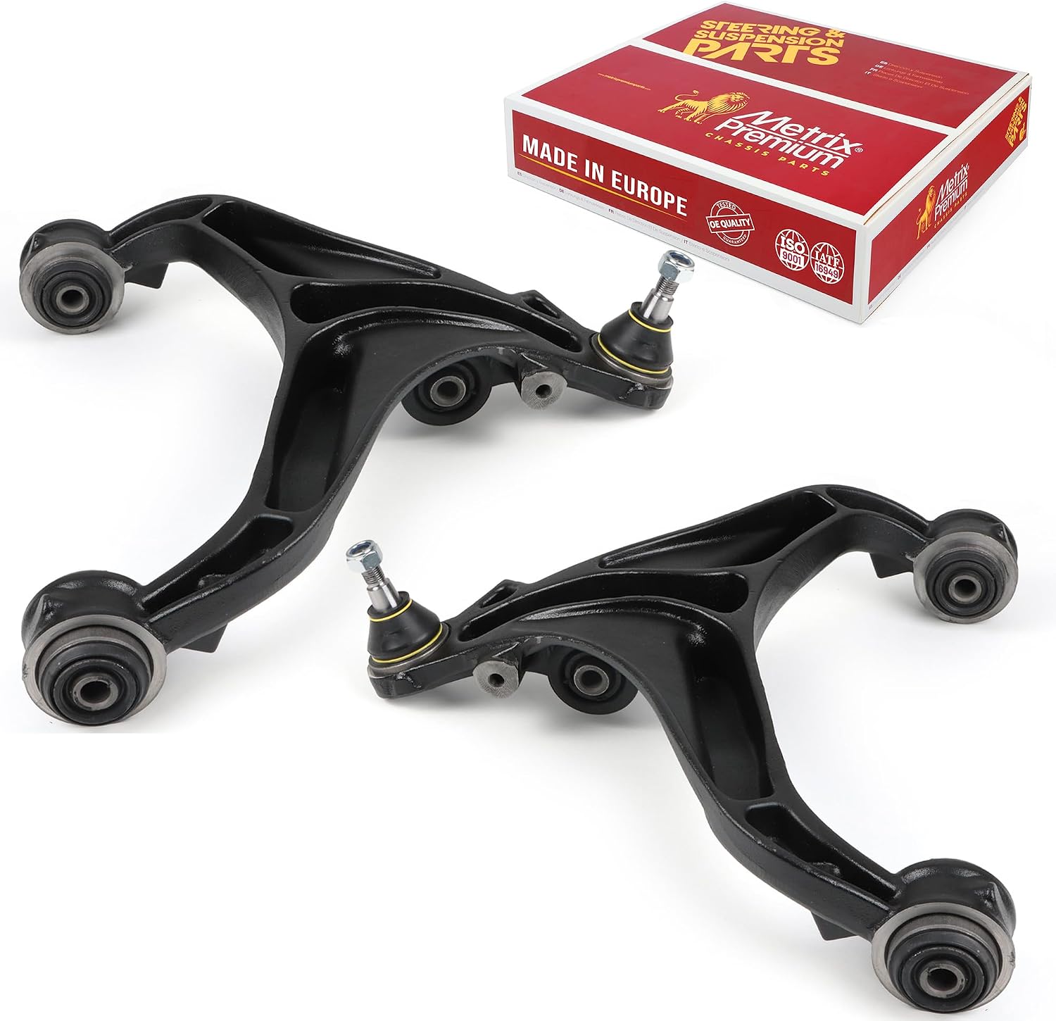 Metrix Premium Chassis Parts - Front Left & Right Lower Control Arm w Ball Joint & Bushing Assembly Kit Fits 2007-2012 Dodge Nitro, 2008-2013 Jeep Liberty, Replacement RK622148, RK622147