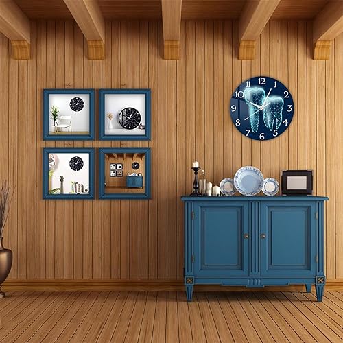 Miniatura 8 de Reloj de pared dental para oficina, relojes de dientes de 12 pulgadas, con batería, silencioso, sin garrapatas, reloj de pared para oficina dental,