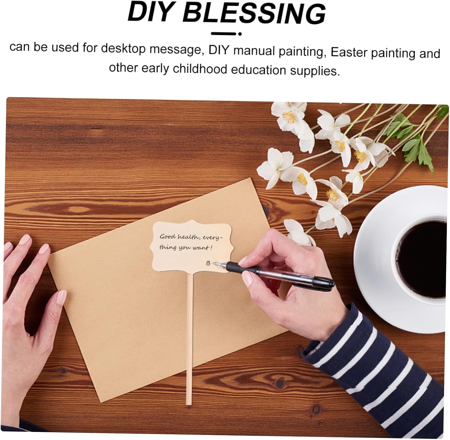 VILLCASE 40pcs Wooden Blank Insert Cards for Easter Decorations Fun Indoor Crafts for Family Gatherings and Boys and Girls Activities Smooth for Easy Painting and Personalization