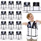 Panitay 12 Pcs Kids Community Helper Dress up Vest, Boy & Girl Career Cosplay Party Costume for Toddlers Occupation Role Play