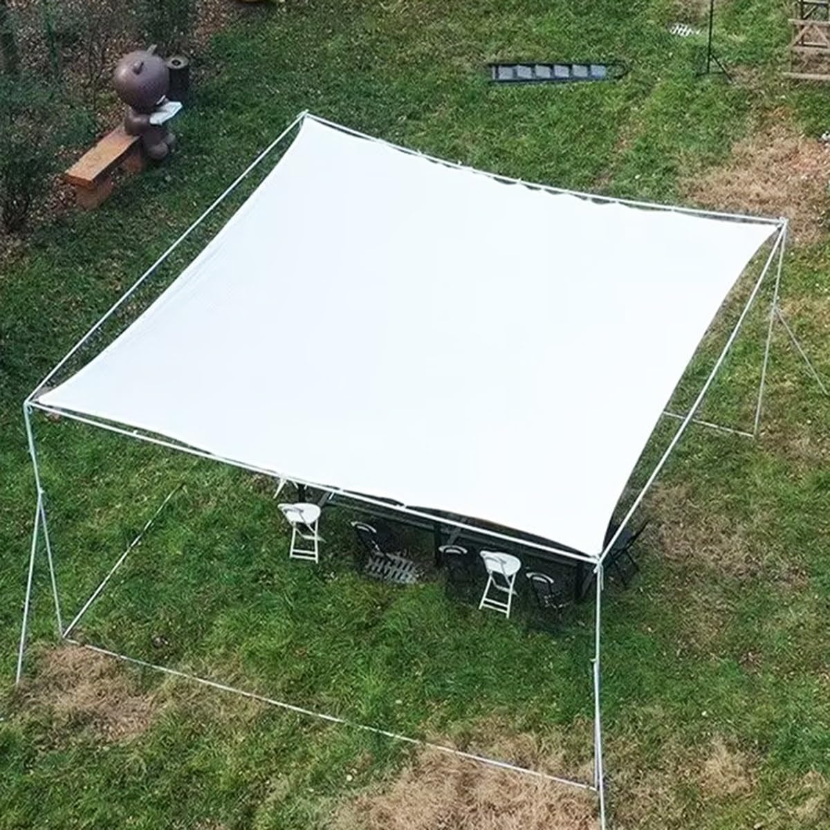 Tela de jardín e de 10 x 15 m con ojales, resistente a los rayos UV, 80% de bloqueo solar, malla para invernaderos al aire libre, tela blanca e para plantas