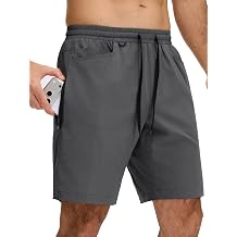 JEMLDL Men's Athletic Running Shorts 9" Workout Gym Shorts Stretch Breathable Quick Dry Lightweight with Zipper Pockets