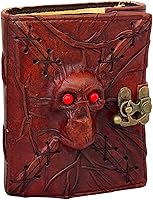 Vista 9 de Hocus Pocus - Diario de cuero para decoración de Halloween, libro de hechizos en blanco de sombras con cierre de cerradura, accesorio de decoración