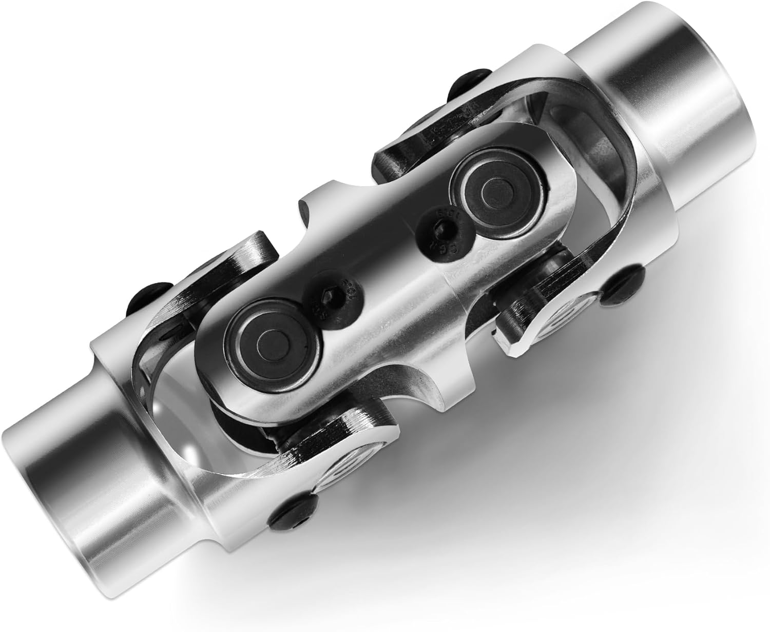 3/4"Round X3/4"Round Chrome Double U Joint Steering Universal Joint DOUBLE U Joint Shaft,Total Length: 5-1/8"