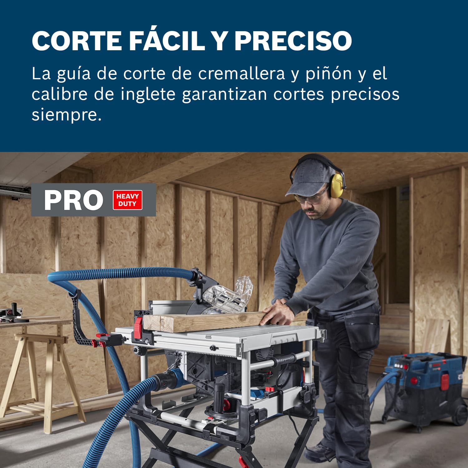 Bosch Professional Sierra de mesa con cable GTS 70-216 (motor de 1850 W, altura de corte de 70 mm, capacidad de corte transversal de 635 mm)