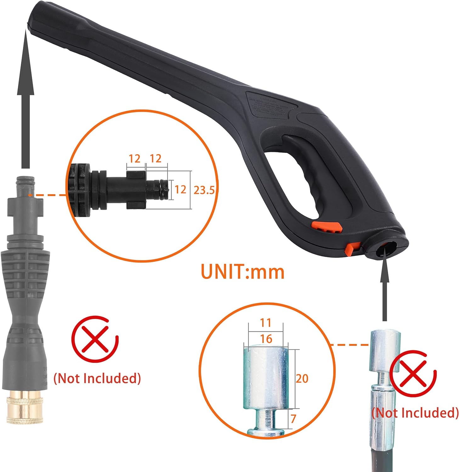 Pressure Washer Gun, Pressure Washer Hose – 1/4" X 50 FT
