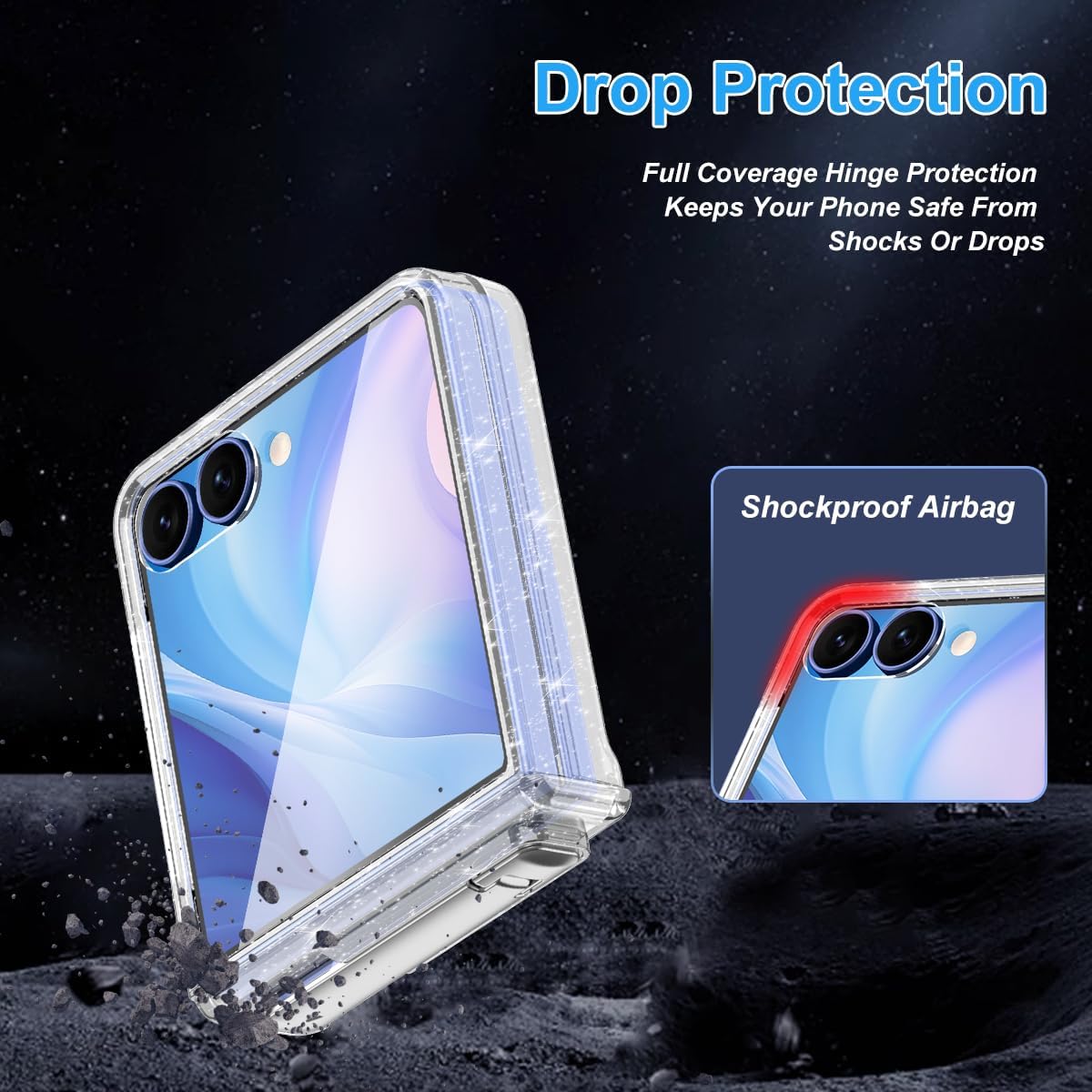 for Galaxy Z Flip 7 Case, [Compatible with MagSafe][Built-in Screen Protector][Kickstand][Hinge Protection], Hard PC Slim Fit Shockproof Protective Case for Samsung Galaxy Z Flip 7, Clear