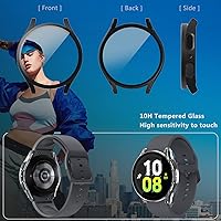 Vista 4 de WAMOY Protector de pantalla de 1.732 pulgadas para Galaxy Watch 5 y Galaxy Watch 4, funda de vidrio HD de vidrio y policarbonato compatible