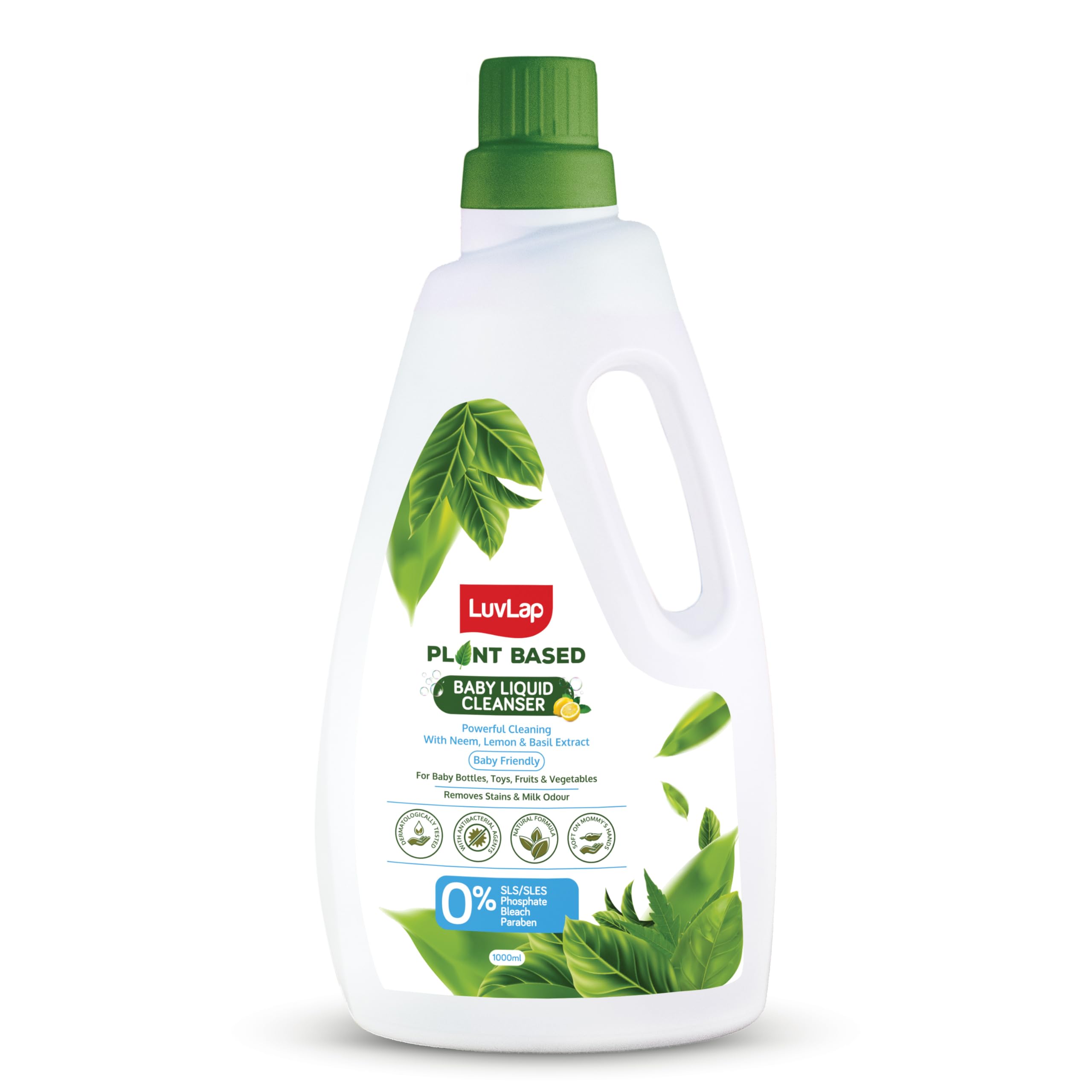 Luvlap Plant Based Liquid Cleanser, 1000ml, With Neem, Lemon & Basil, For Feeding Accessories, Toys, Fruits & Vegetables, 100% Food Grade, Free From Bleach & SLS (B0CQ89FXX8) Amazon Price History, Amazon Price Tracker