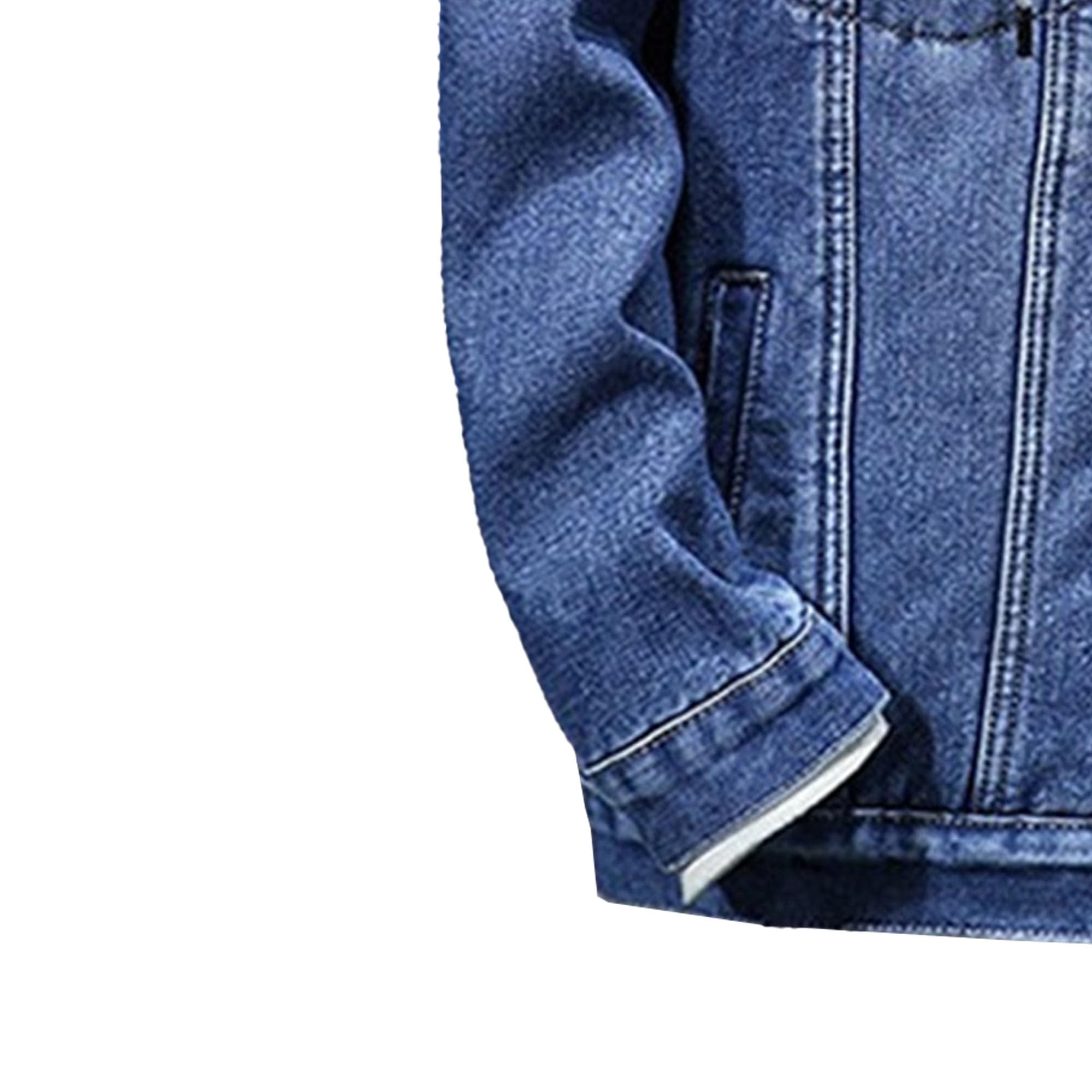 Męska bluza z kapturem z podszewką termiczną kurtka dżinsowa męska na co dzień płaszcz dżinsowy z kapturem termiczna bluza z kapturem kurtka dżinsowa dla mężczyzn