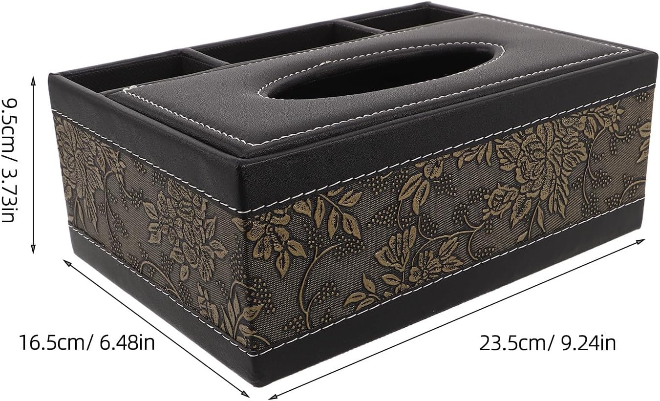 PU Leather Tissue Box Holder Organizer for Bathroom and Kitchen image 2
