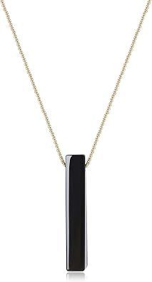 COAI Crystal Necklace for Men Women Simple Bar Pendant, Sodalite/Tiger Eye/Black Obsidian Necklace