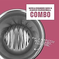 Vista 5 de BlenderBottle Sport Sleek - Botella agitadora de acero inoxidable aislada con batidor de alambre, 25 onzas, frambuesa, batidos de proteínas e