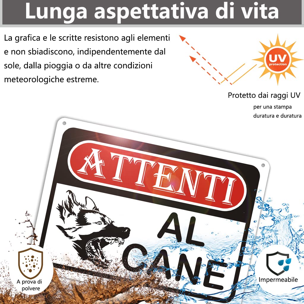 Signal Précaution Chien 25 X 18 Cm Soin Chien Dangereux Panneau En Métal Aluminium Imperméable Résistant à La Décoloration Intérieur Et Extérieur 2 Pièces