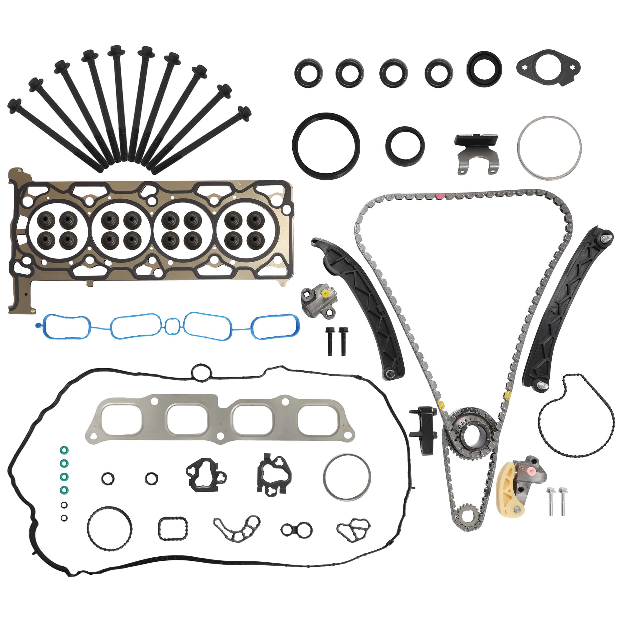 2.5 LCV Ecotec Timing Chain Kit & Head Gasket Set Fit for Chevy Colorado Impala Malibu, GMC Canyon Acadia, Buick Envision, Cadillac ATS 2.5L 2016-2018 8th Digit VIN A HS55071 90918S ES73378