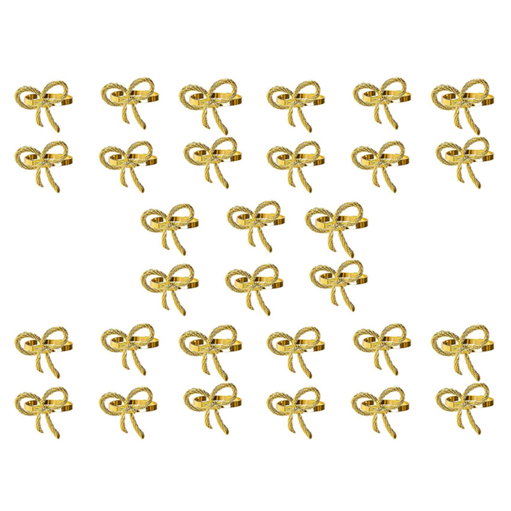 Vjsujehgy Butterfly Napkins Rings Set of 30, Gold Napkin Rings Holder for Wedding Christmas Family Gathering Table Decoration.