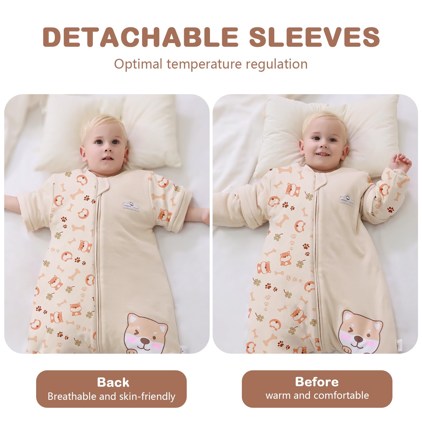 MIKAFEN Baby Sleeping Bag with Feet 3.5 tog Winter, Kid Winter Sleeping Bag with Legs,4-5 years Puppy - Image 4