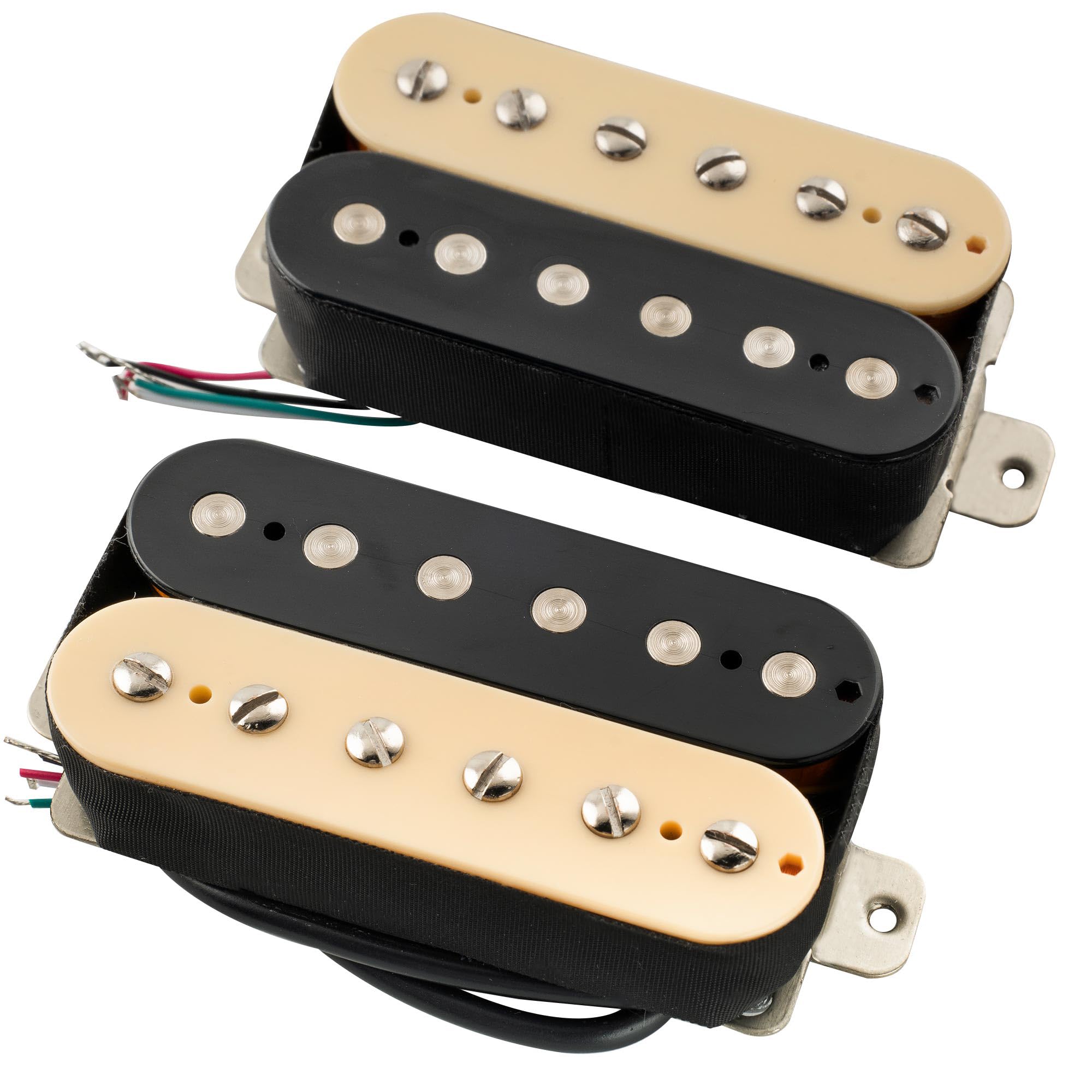 Musiclily Pro LP-OMHA Alnico 5 Pastillas Humbucker Mástil Puente Pickups Set 7,5K/16K para Guitarra Eléctrica, Zebra