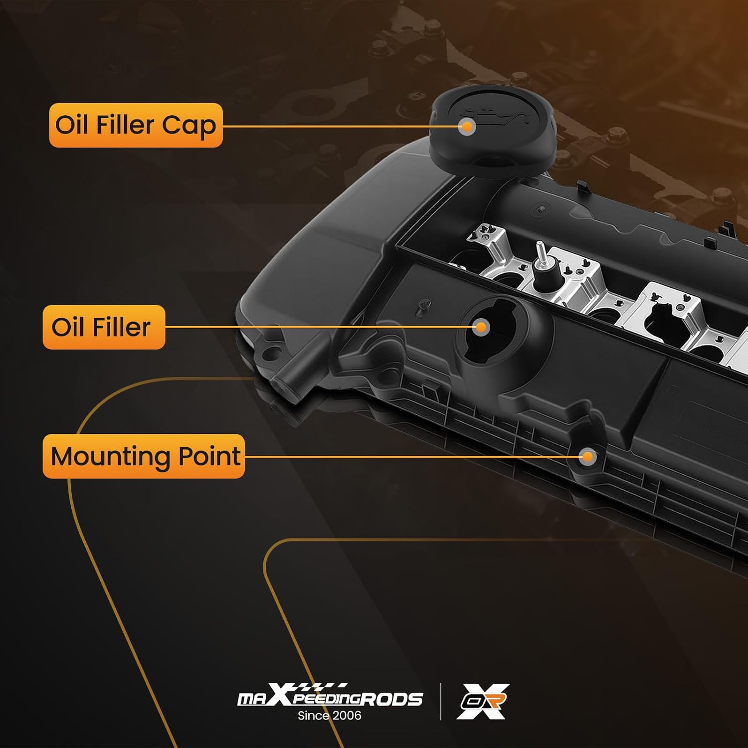 maXpeedingrods Engine Valve Cover Kit for BMW 325CI 325I 325XI 330CI 330I 330XI 525I 530I X5 1999 2000 2001,w/Gasket & Bolts, 11121432928,11121437395