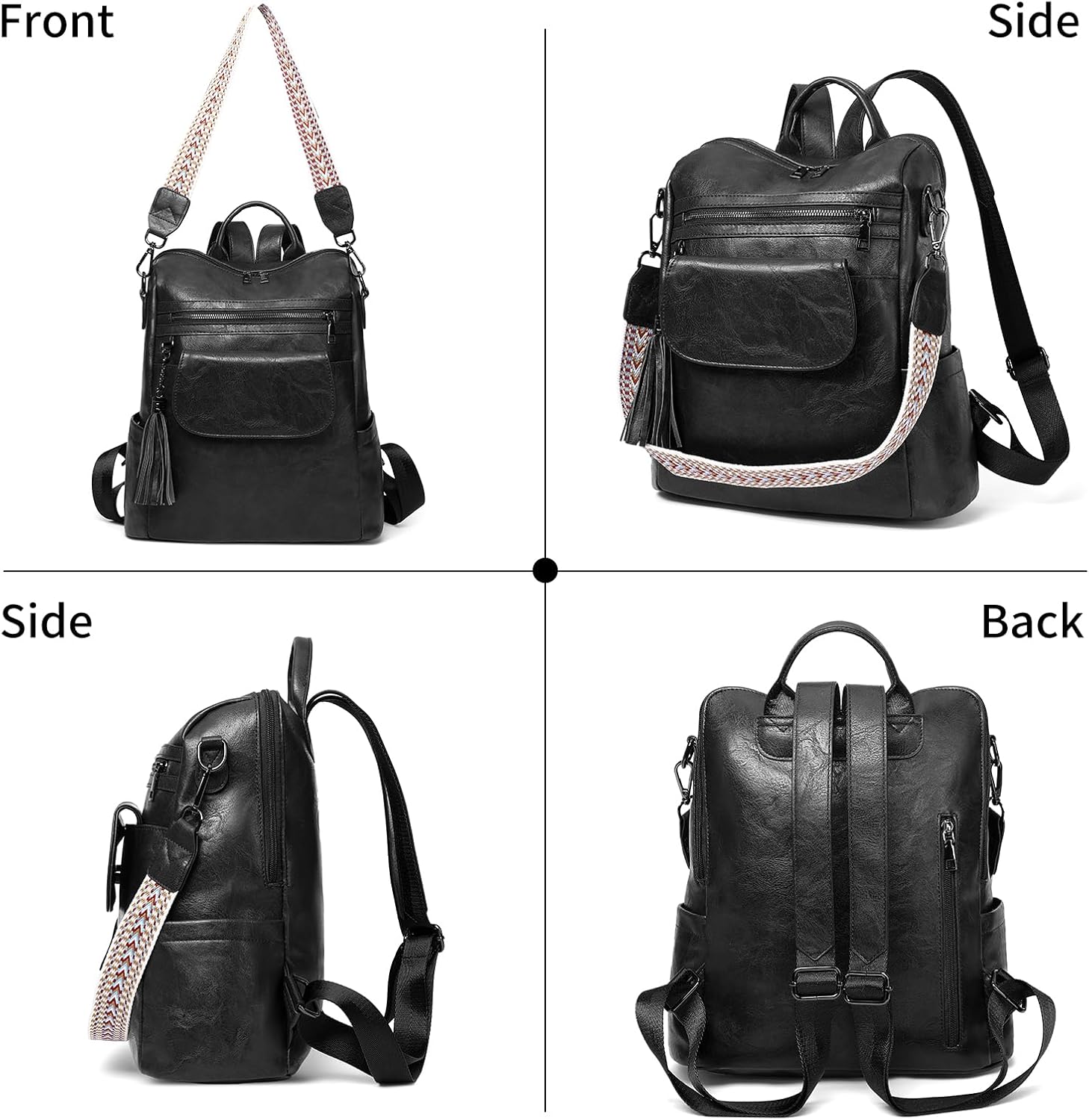 GAEKEAO Backpack Purse for Women Fashion Ladies PU Leather Convertible Shoulder Bags PU Leather Handbag Casual Travel Daily - Image 6