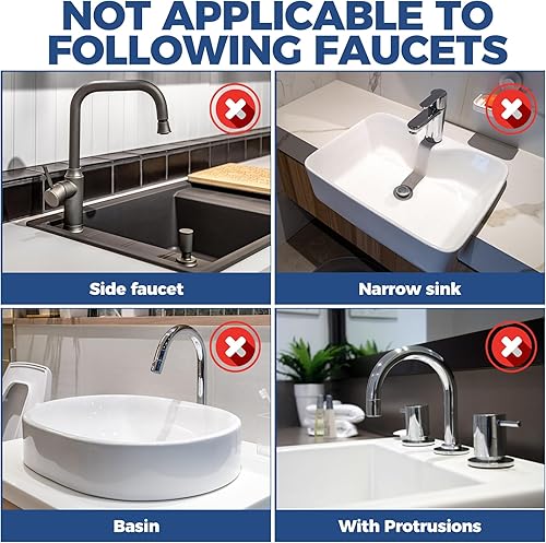 Miniatura 5 de Grifo de fregadero de cocina de 18 pulgadas, protector contra salpicaduras, tamaño grande, grifo de fregadero de silicona, tapete de secado, mango