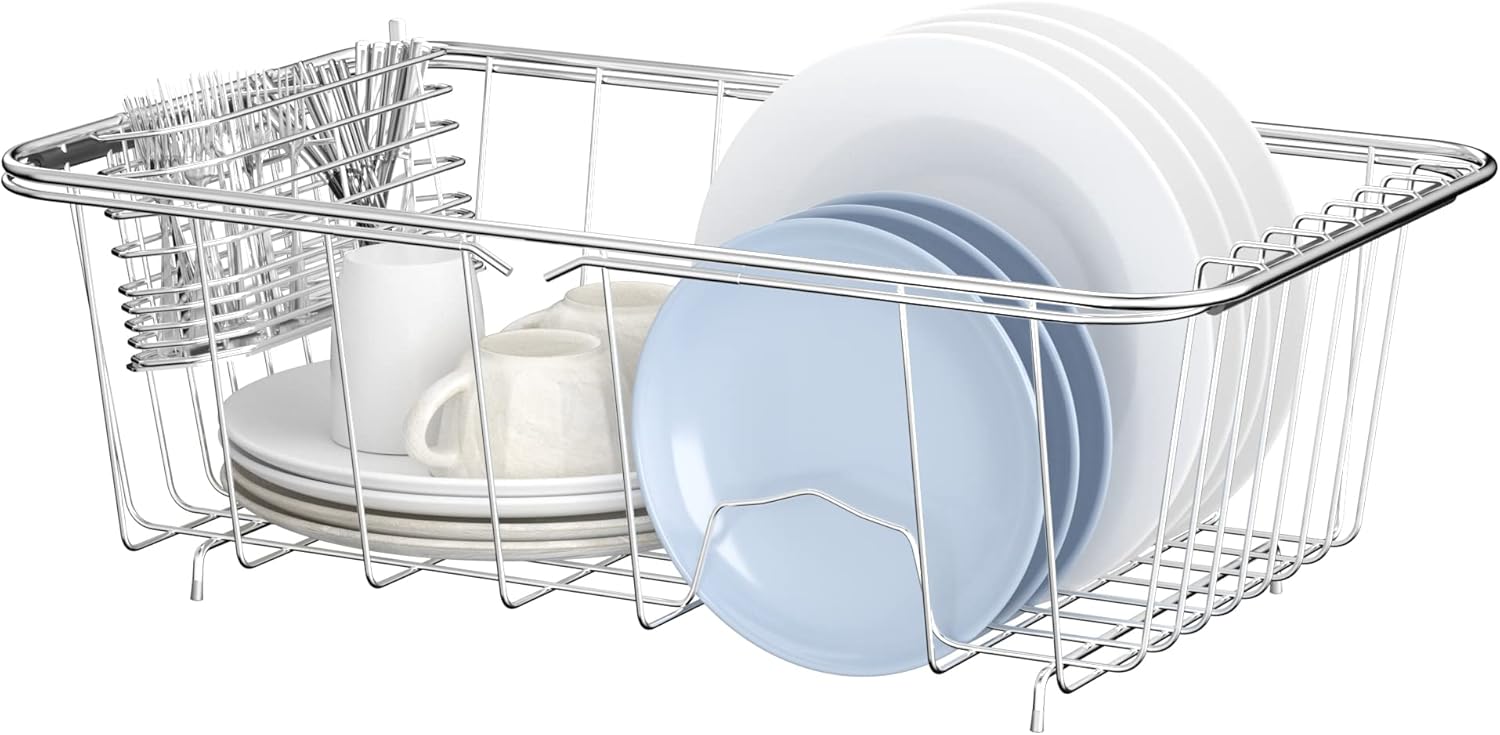 Sink Dish Drying Rack, 304 Stainless Steel Rustproof
