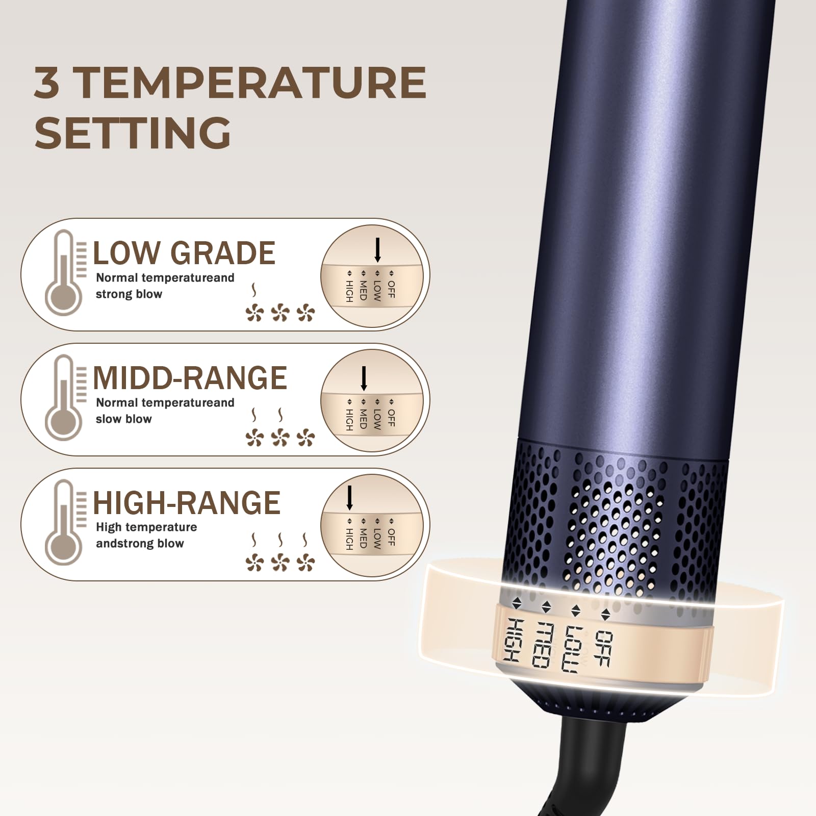UKLISS Pro Airstyler 5 en 1, juego de cepillo para secador de pelo, color