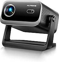 Vista 1 de Projector with WiFi and Bluetooth - Mini Projector Short Throw[145°Adjustable-Stand & Electric Focus & Auto Keystone 50% Zoom] PUTRIMS Portable