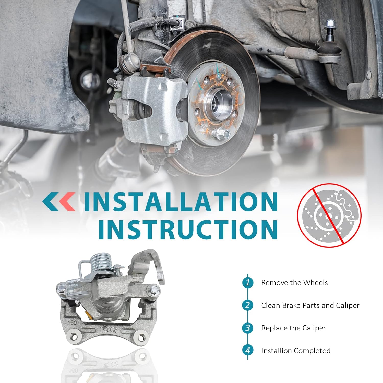 IRONTEK 18B5002 Rear Left Driver Side Brake Caliper Fit for 2006-2012 for Ford Fusion, 2007-2012 for Lincoln MKZ, 2006-2013 for Mazda 6, 2006-2011 for Mercury Milan, 2006 Lincoln Zephyr