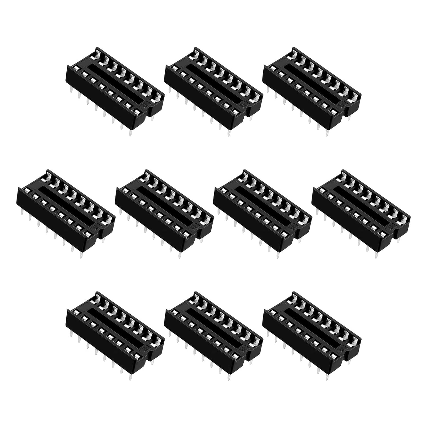 Sourcing Map 10pcs DIP IC Chip Socket Adaptor 2.54mm Pitch 7.6