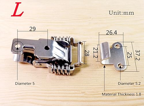 Miniatura 7 de 2 piezas de acero inoxidable 304 doble resorte cargado maleta caja de herramientas de bloqueo hardware palanca cerrojo hebillatornillos (con agujero