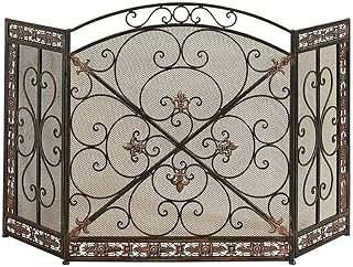 Fireplaces Spark Protection Fireplace Spark Protection Massive Fireplace Screen With Spark Guard Design，bronze Fire Screen With 3 Panels, Easy To Fold Up And Put Away Decoration