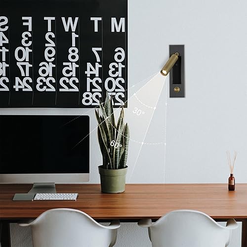 Miniatura 6 de Lámpara LED para dormitorio, lámpara de pared para cabecero, luz de lectura de mesita de noche, lámparas de pared con interruptor de pulsador,