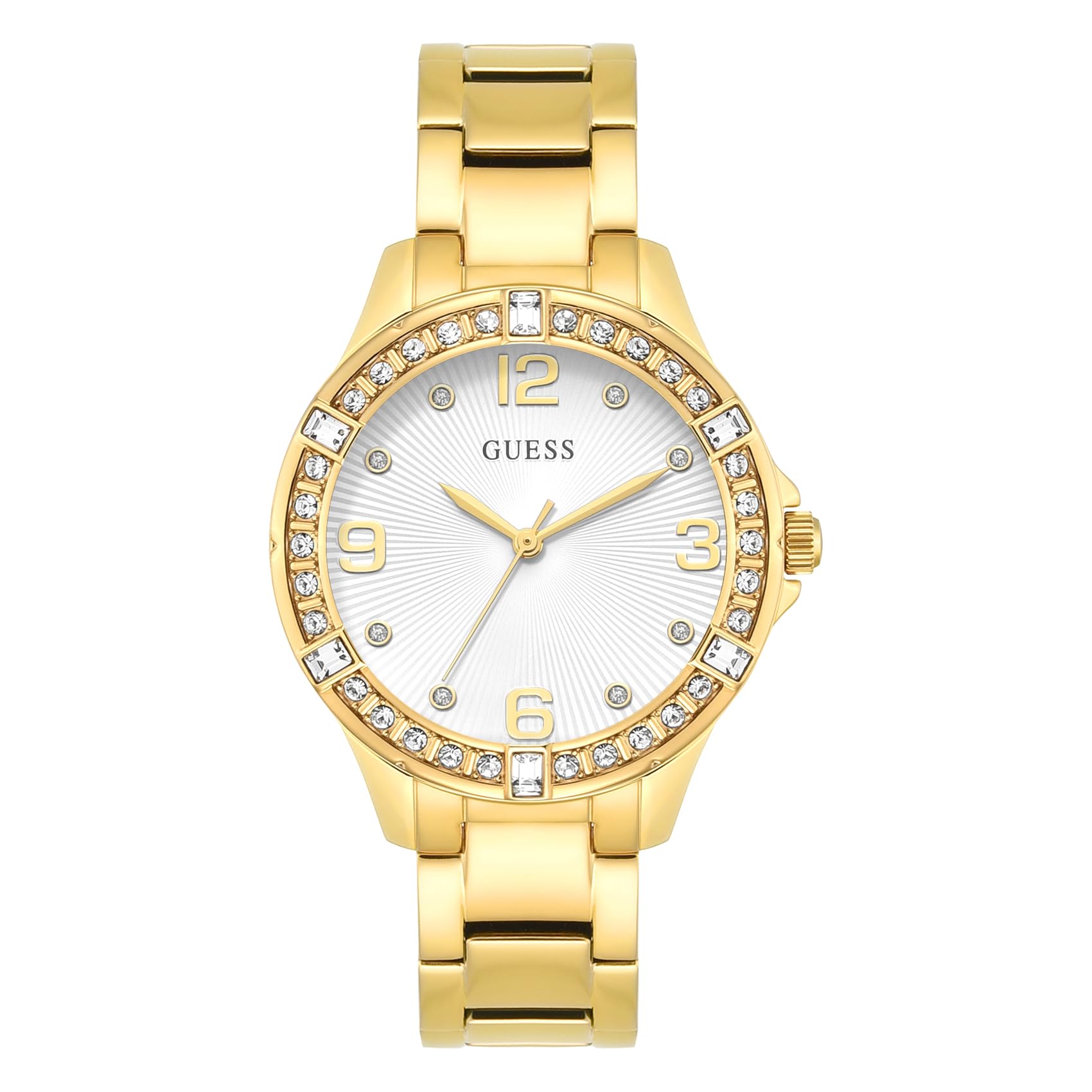 Night Out Analog Watch for Women with White Round Dial & Gold Stainless Steel Bracelet Band Water Resistant Women's Wrist Watches - U1349L2M-image-29