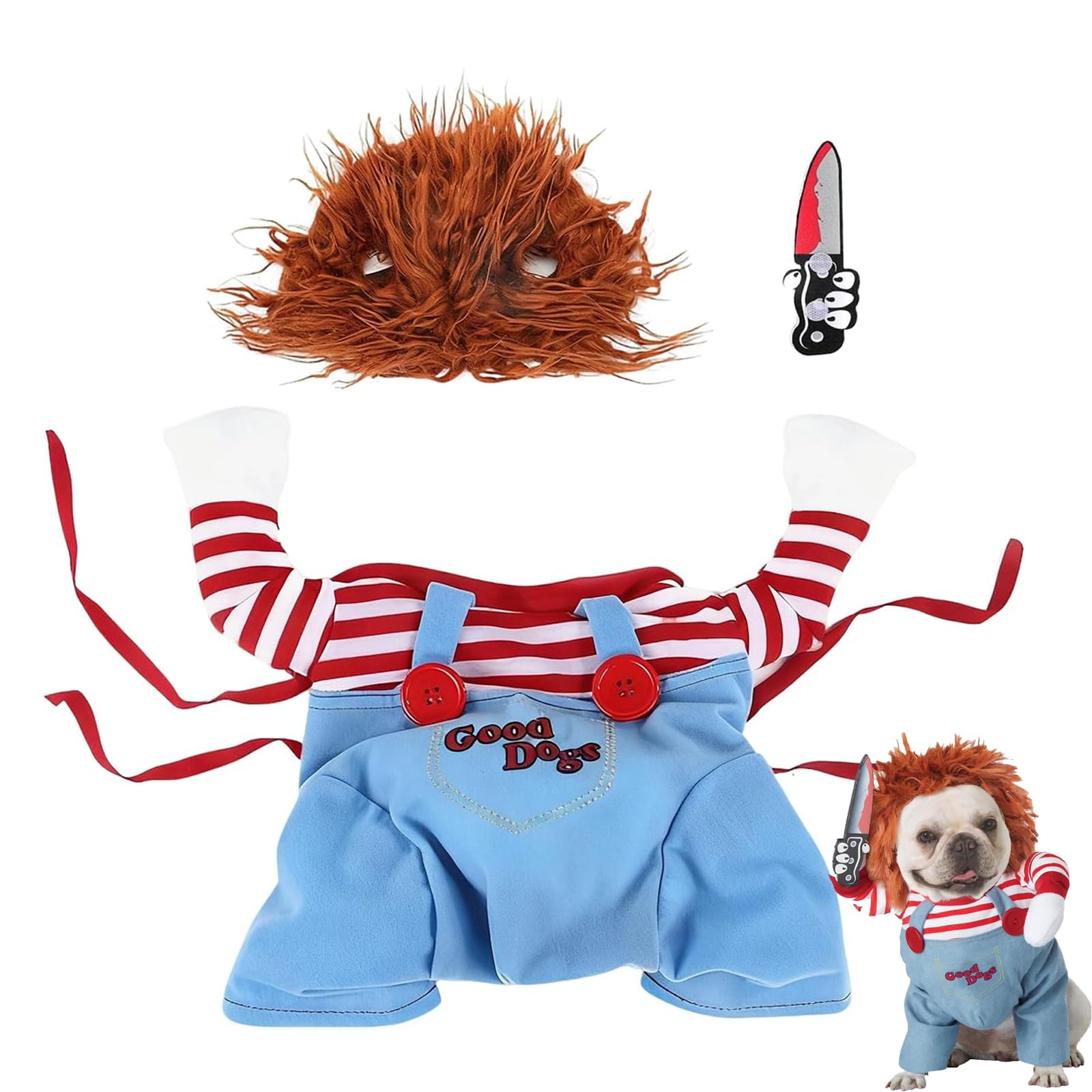 Dog Halloween Costume Set, Small Pet Style Outfit With Dog (Size M)