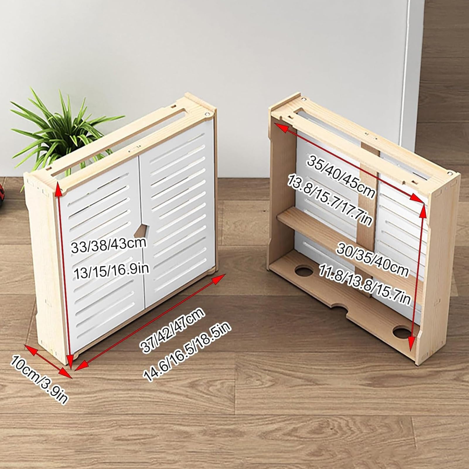 Boîte de Rangement pour Routeur, Mural Armoire de Routeur, Cache Box 2 Niveaux, Cache-câble Modem/routeurs, a Assembler(L42xW10xH33cm/16.5x3.9x13in)