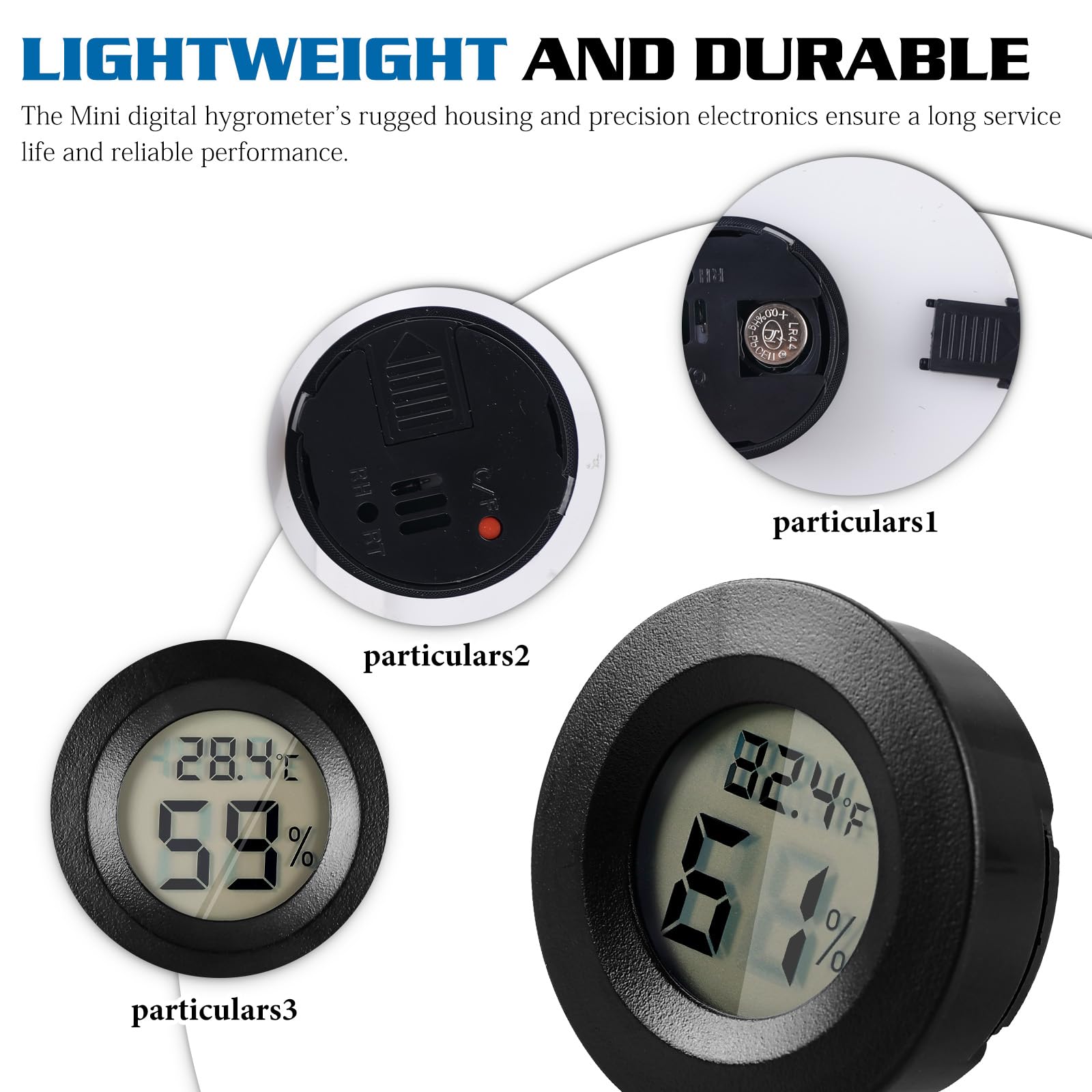 Lot De 4 Thermomètres Hygromètres Ronds Pour Intérieur En Acier