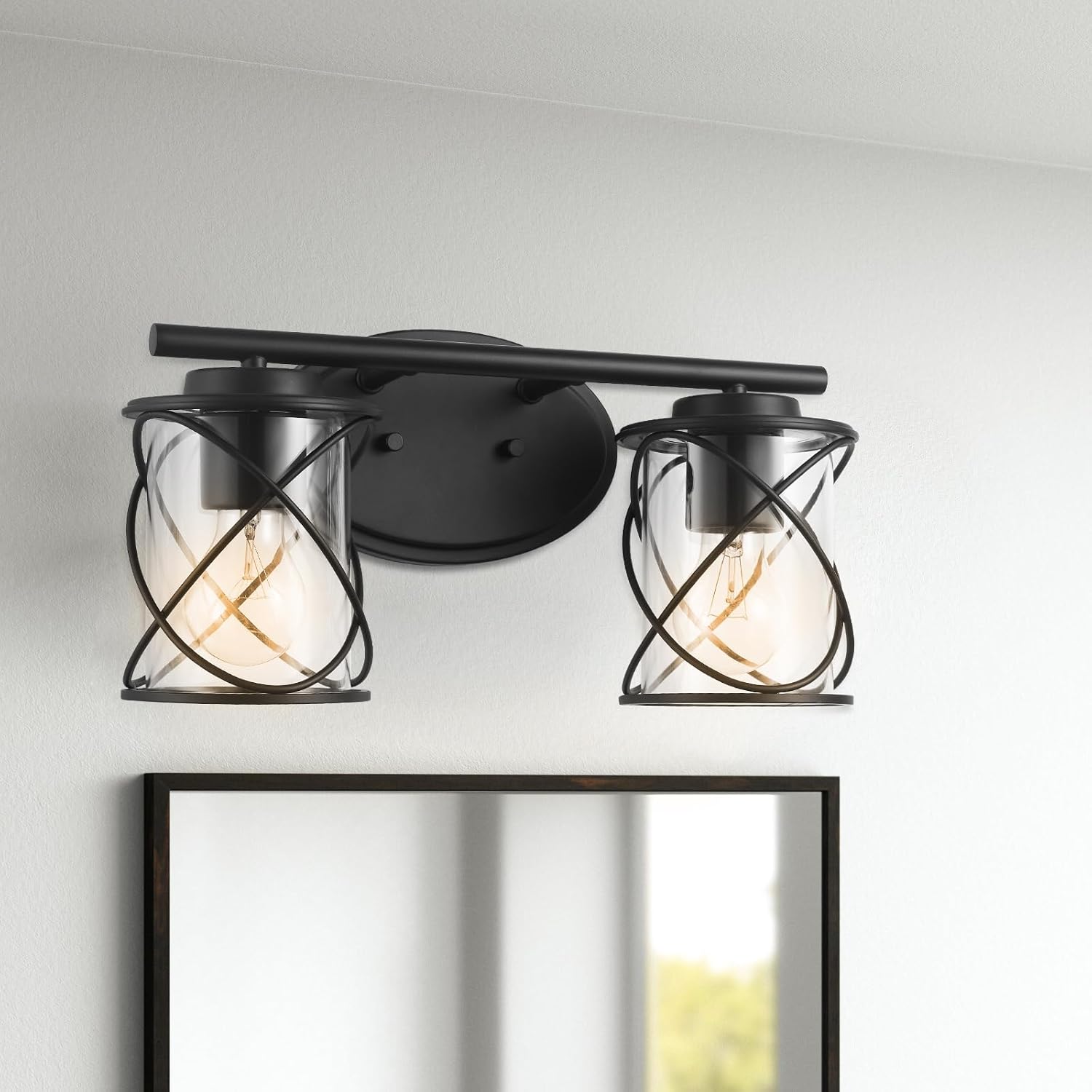 mavcadonf 2-Lights Bathroom Vanity Lights, Bathroom Light Fixtures Over Mirror, Matte Black ...