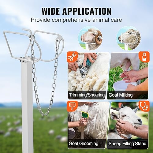 Miniatura 3 de Happybuy Livestock Stand 51x23 inches, Trimming Stand with Straight Head Piece, Goat Trimming Stand Metal Frame Sheep Shearing Stand Livestock