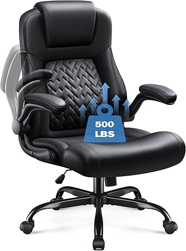 Miniatura 1 de Furmax Silla de oficina grande y alta de 500 libras, sillas de oficina resistentes, silla ergonómica de escritorio con respaldo alto, reposabrazos