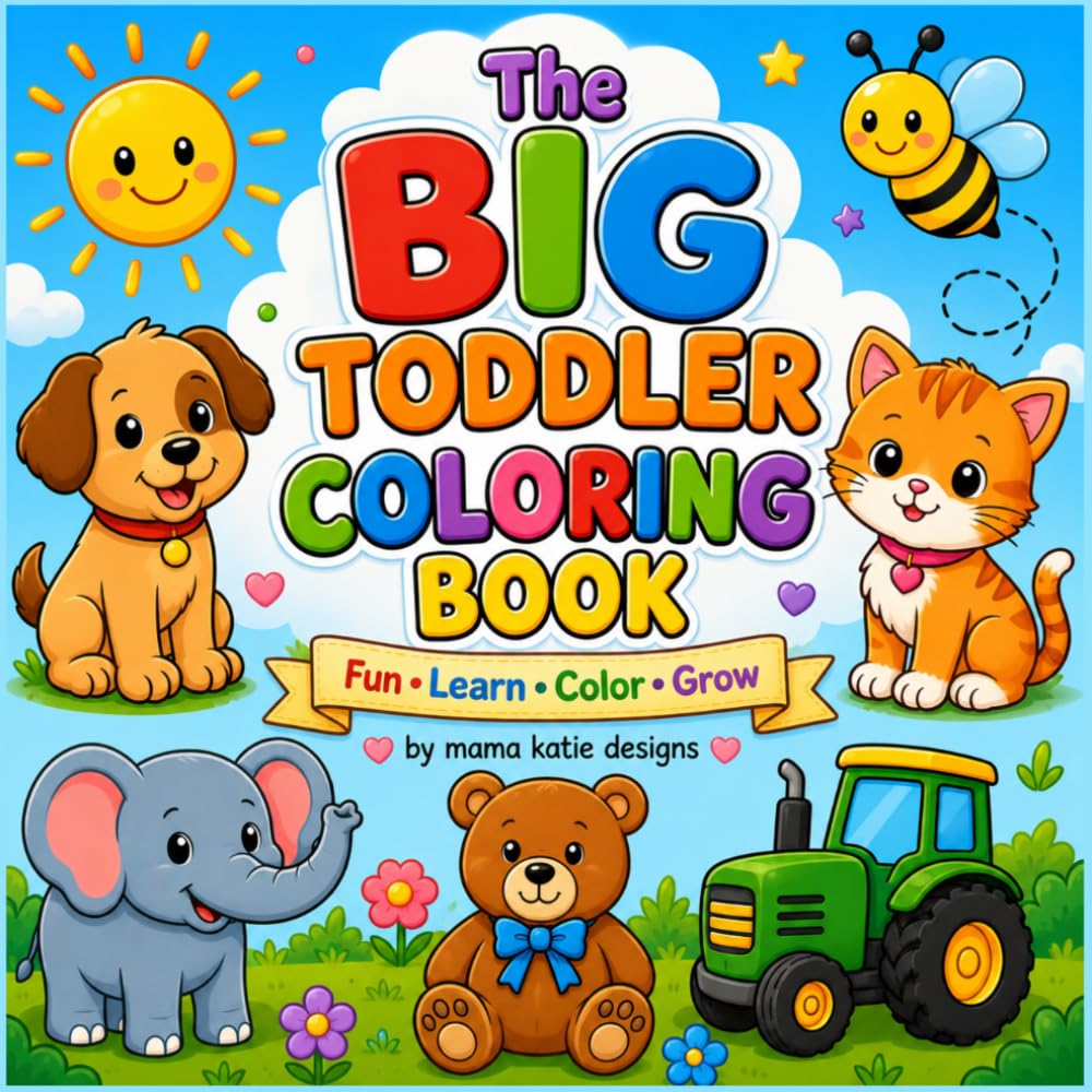 The Big Toddler Coloring Book: Fun, Easy & Cute Coloring Pages for Ages 2-5