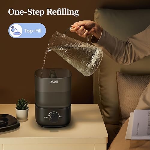 Miniatura 2 de LEVOIT Humidificador ultrasónico clásico de niebla fría de llenado superior 160, súper fácil de llenar y limpiar, funcionamiento silencioso para