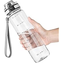 OLDLEY 32 oz Water Bottle, Motivational Water Bottle with Time Marker, Sports Water Bottle With Strap, Leakproof &amp; BPA Free Large Water Bottles for School, Gym, Travel, Outdoor, Tritan, Transparent