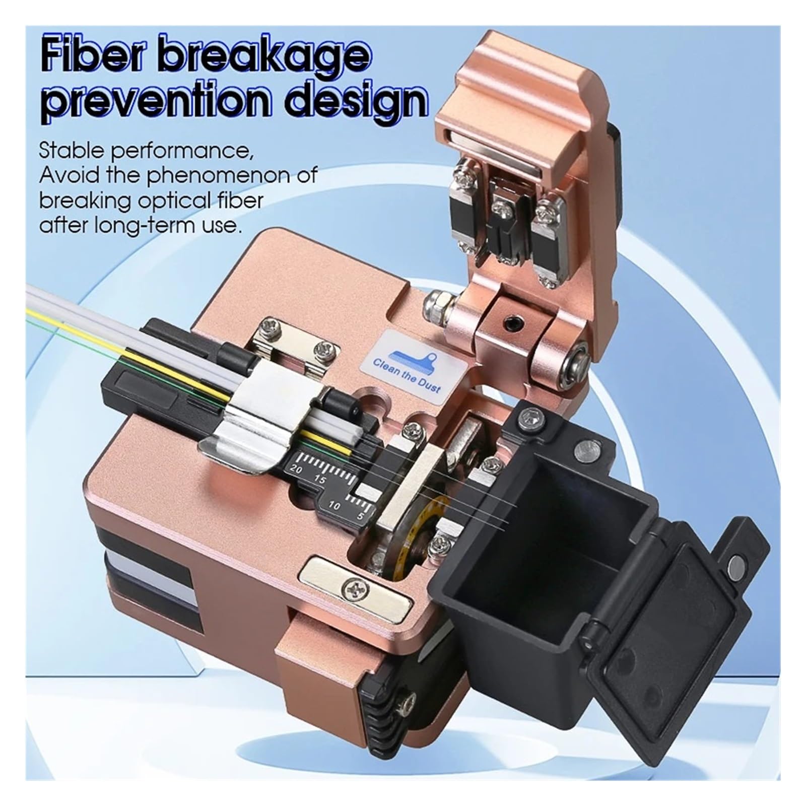 Cuchilla de fibra, Herramienta de corte alta precisión FTTH AUA-X2 Cuchilla fibra óptica con caja desechos cable(Blade)